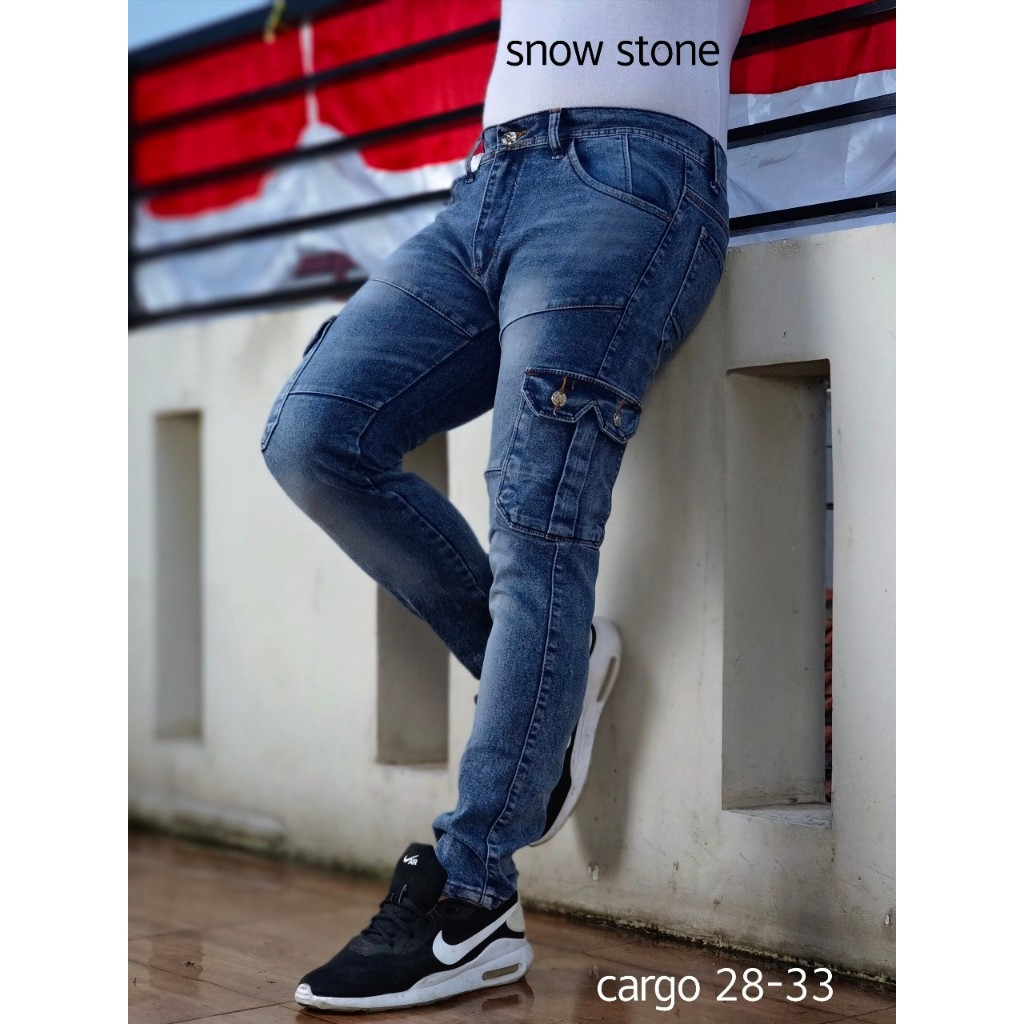 Celana Biker Jeans Cargo/CELANA JEANS CARGO PRIA TERBARU MODEL KEKINIAN PREMIUM