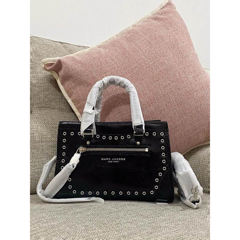 READY - MJ Mini Cruiser Eyelet Top Handle Bag, Black