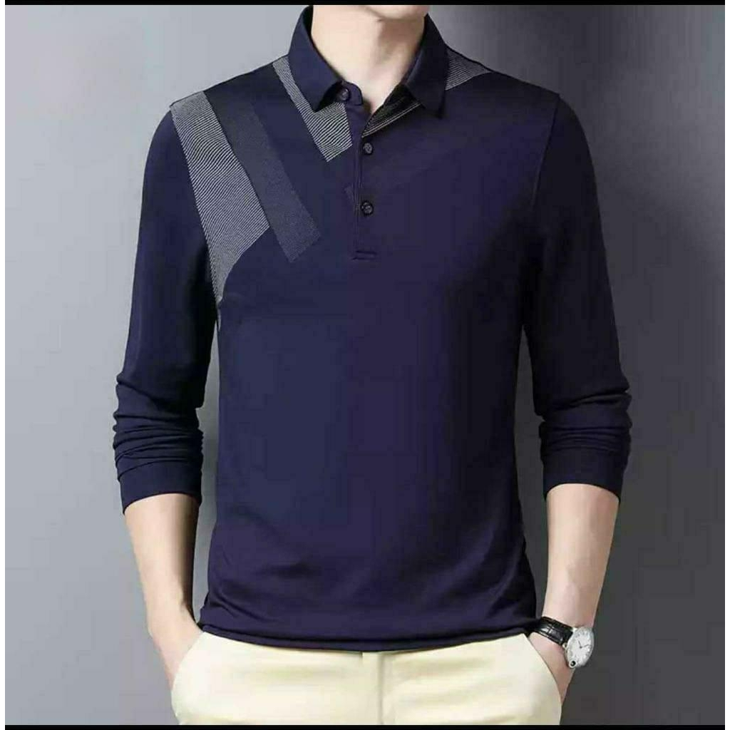 BAJU KAOS POLO SALBIO UKURAN M L DAN XL  / BAJU KAOS WANGKY / BAJU PRIA LENGAN PANJANG / FASHION PRI
