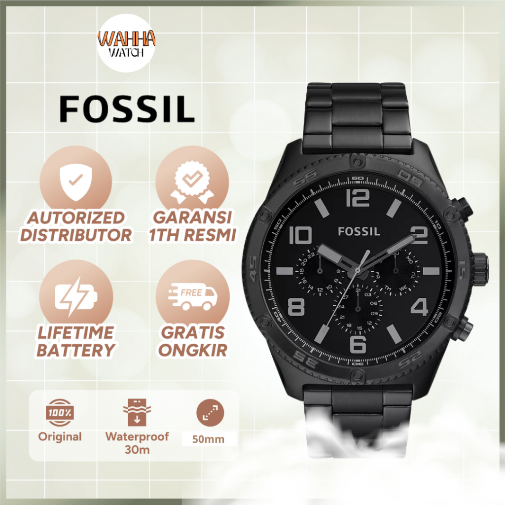 Jam Tangan Pria  BQ 2532 - Brox Multifunction Black Dial Black Stainless Steel [BERGARANSI]