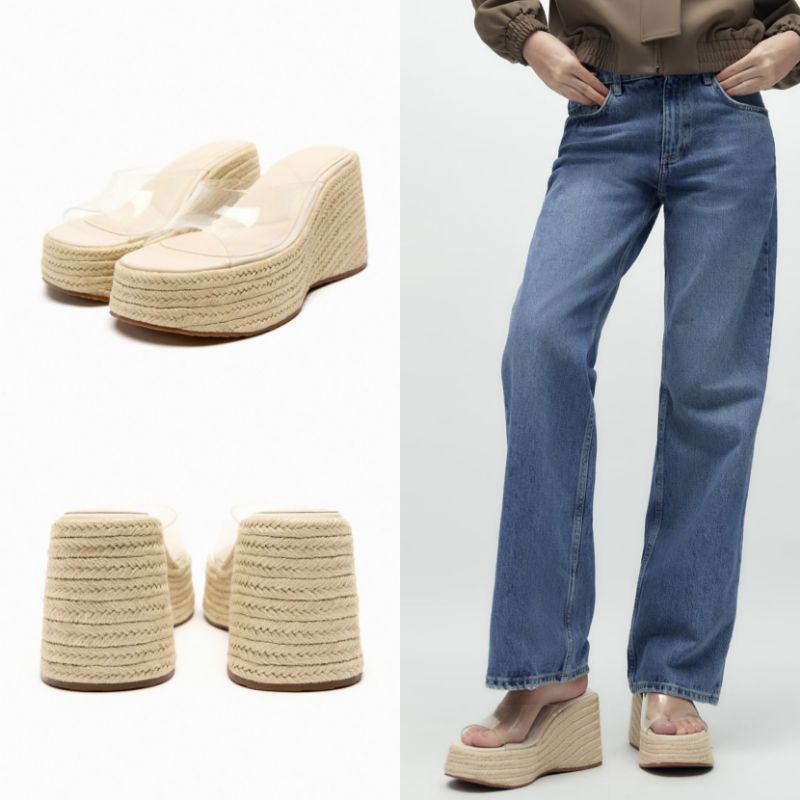 Sepatu ZARA Vinyl Wedges Shoes Wanita