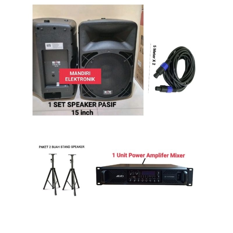 PAKET KARAOKE Speaker Pasif 15 inch  INDOOR/OUTDOOR