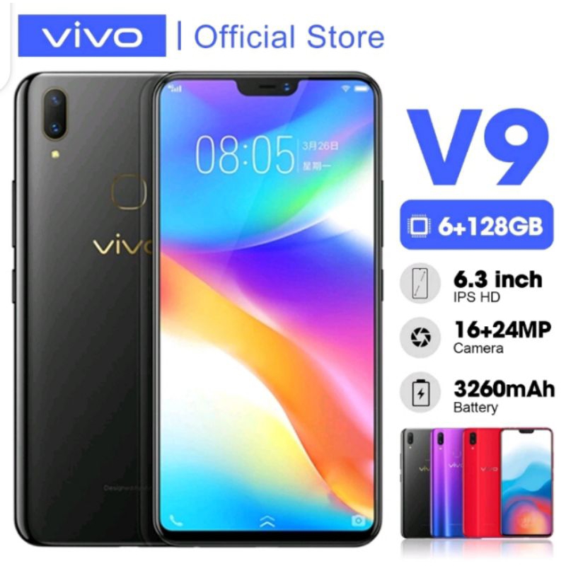VIVO V9 ram 6/128 4/64 Layar 6,3inch 4G