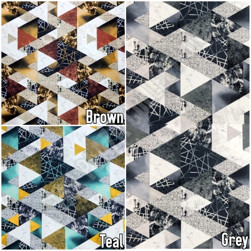 Kain Bludru Beludru Velvet Print Motif Abstrak Geometris Minimalis - Patriot (Sofa, Kursi, Jok, Saru