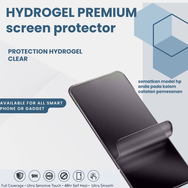 Antigores Hydrogel Clear / Hydrogel untuk semua HP / Hydrogel Clear / anti gores Hydrogel Premium