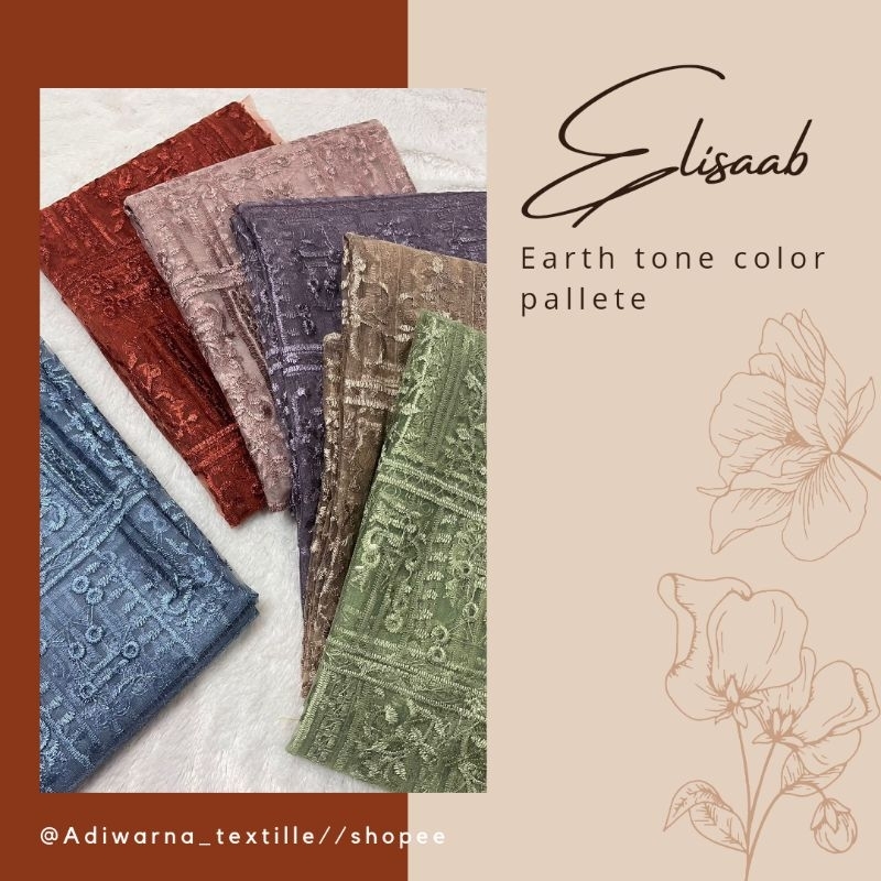 Kain / Bahan Tille Lace elisaab Etnik bahan kebaya