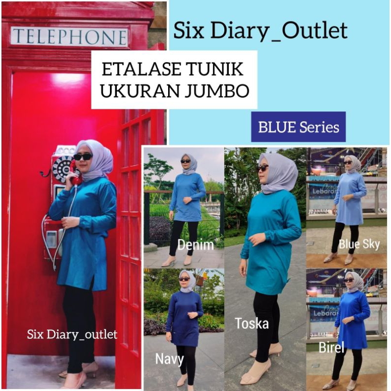Six Diary Tunik kaos polos atasan wanita ukuran jumbo