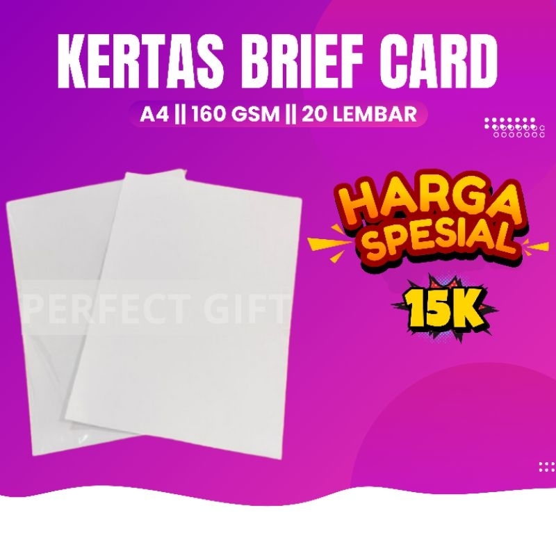 

Kertas Brief Card 160 GSM || 20 Lembar || A4