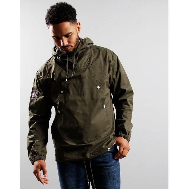 Pretty Green Cotton Overhead Jacket Khaki Original