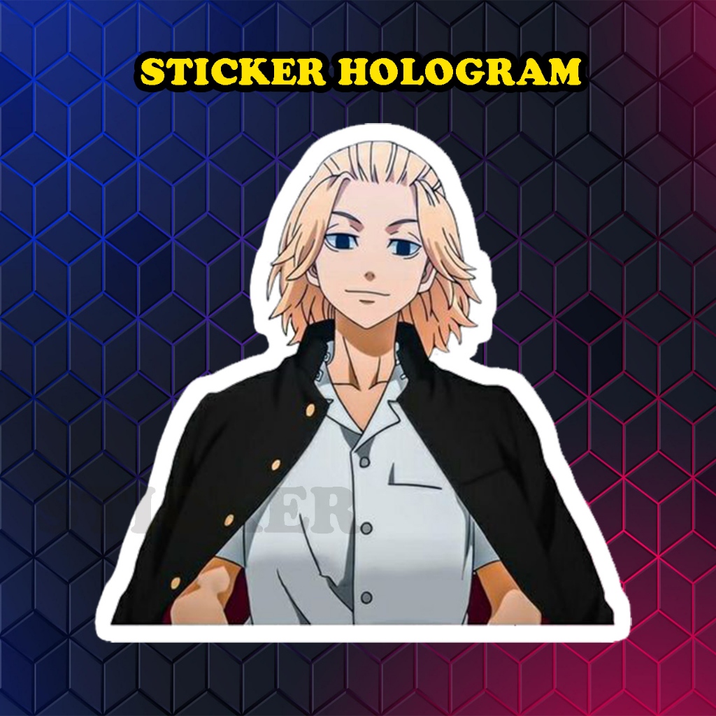 Stiker Hologram Mikey tokyo revengers3 sticker case hp &amp; laptop ukuran 8 cm