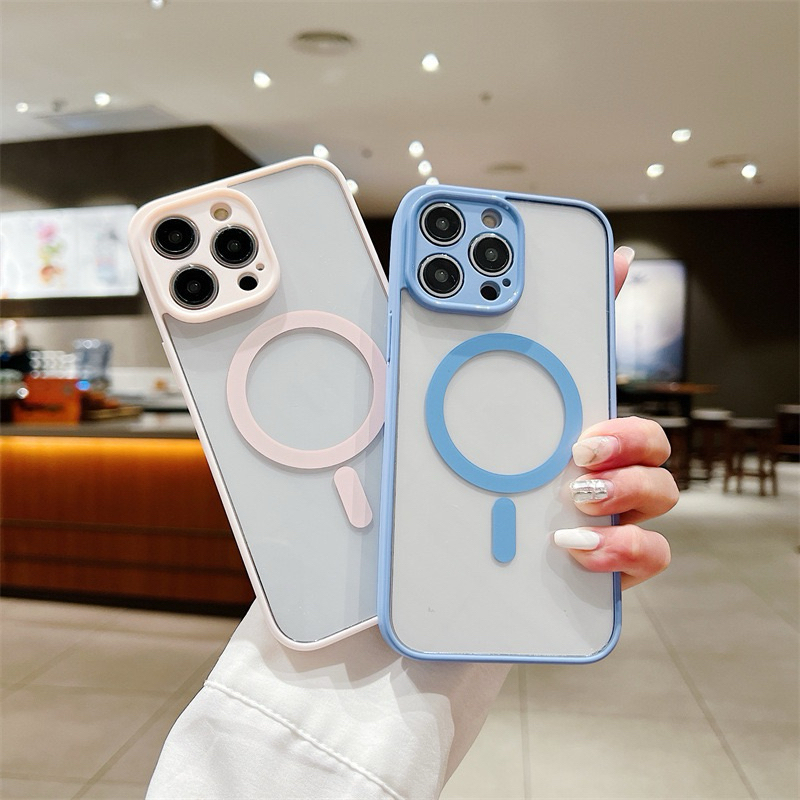 Case Clear Magnetic Rainbow IPHONE 11 12 13 14 14+ 15 15+ PLUS PRO MAX Magsafe / Wireless Charging