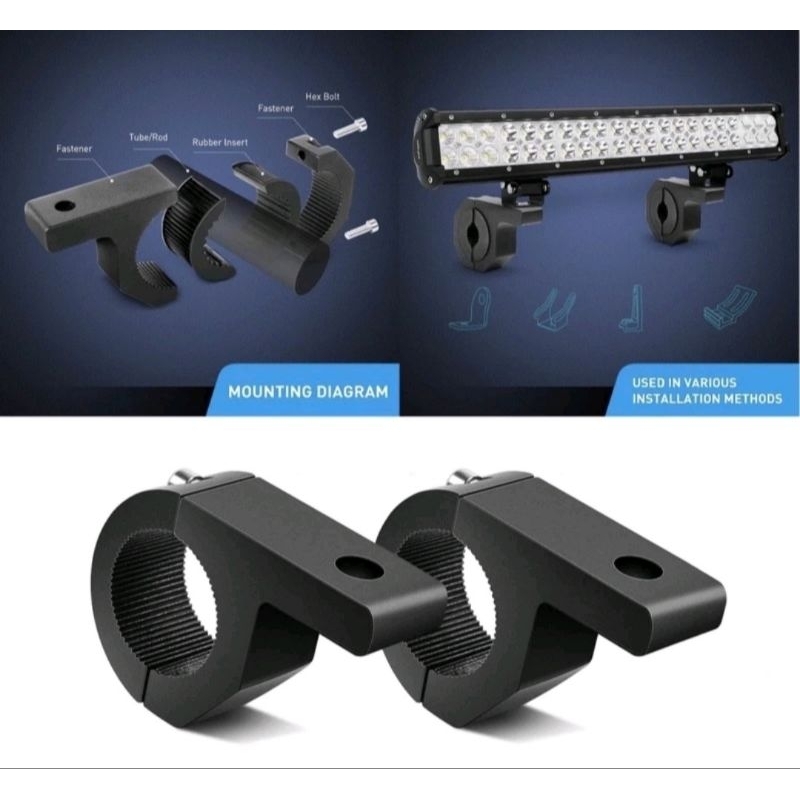 Breket Dudukan Lampu Tembak Motor Klem Stang Full Besi Import