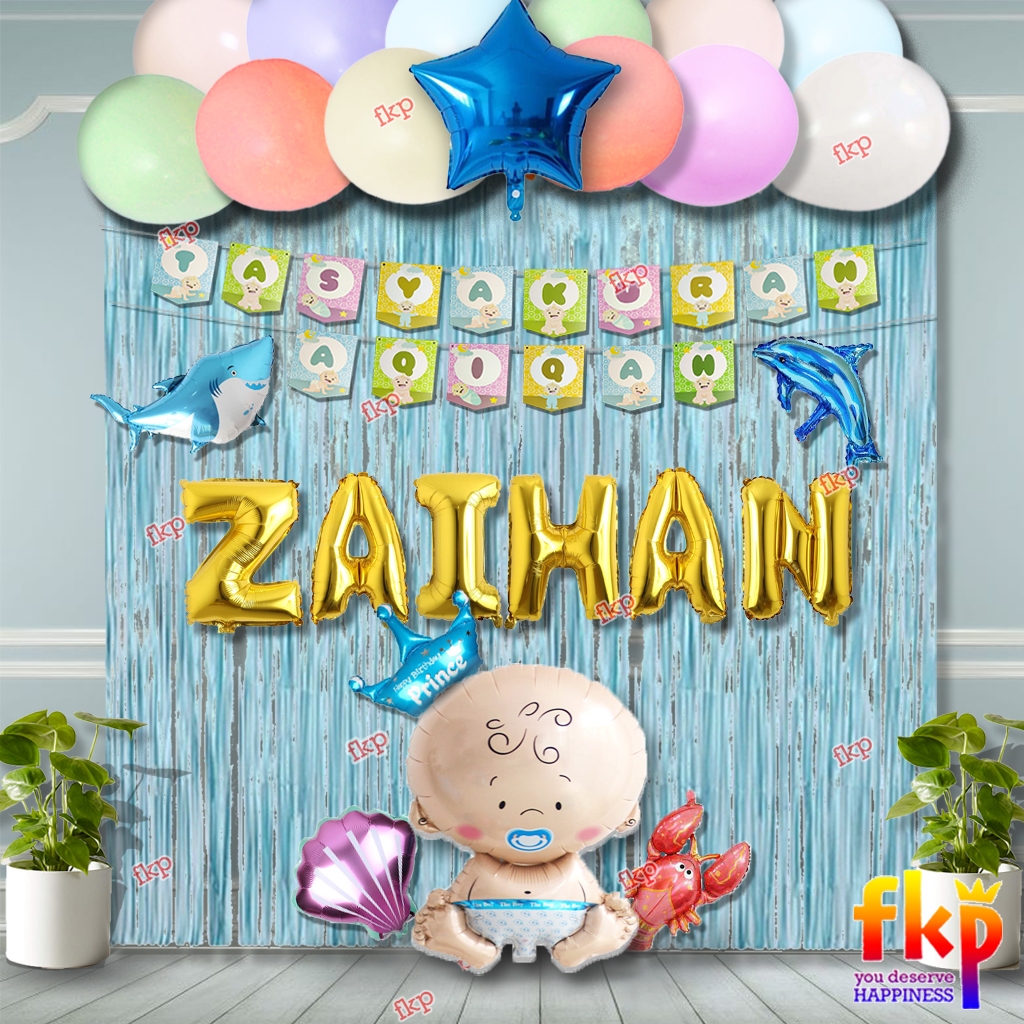 FUN KIDS PARTY Dekorasi Aqiqah baby/Dekorasi Balon Tema Aqiqah/Balon Aqiqah Baby
