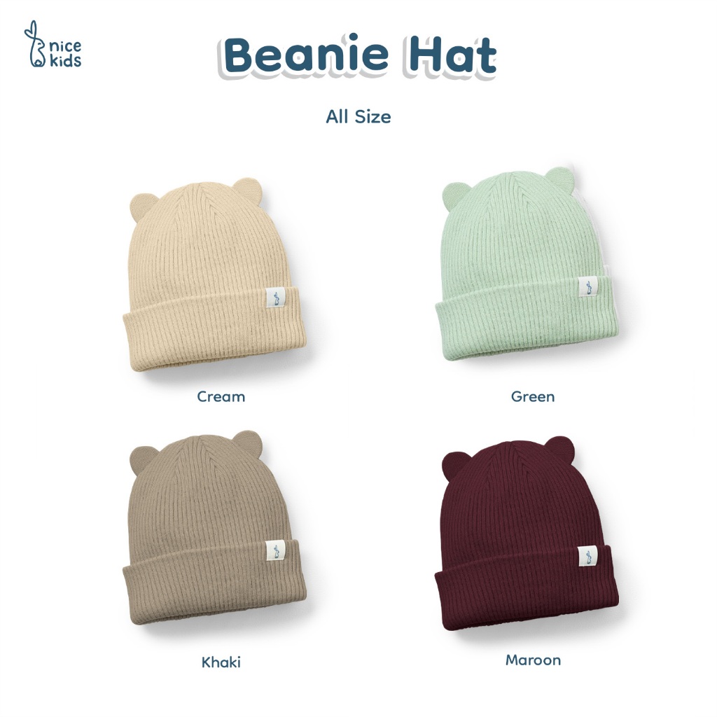 Nice Kids - Beanie Hat Baby Topi Kupluk Rajut Bayi (6-12 bulan - 4 Tahun)