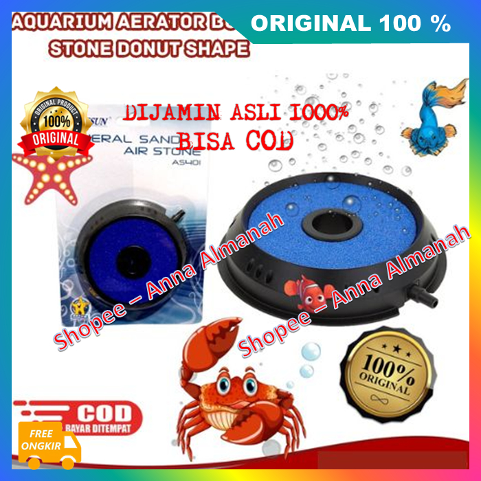 Aquarium Aerator Bubble Stone Donut Shape Batu Aerator Bulat Air Stone Mineral Sand Air Stone