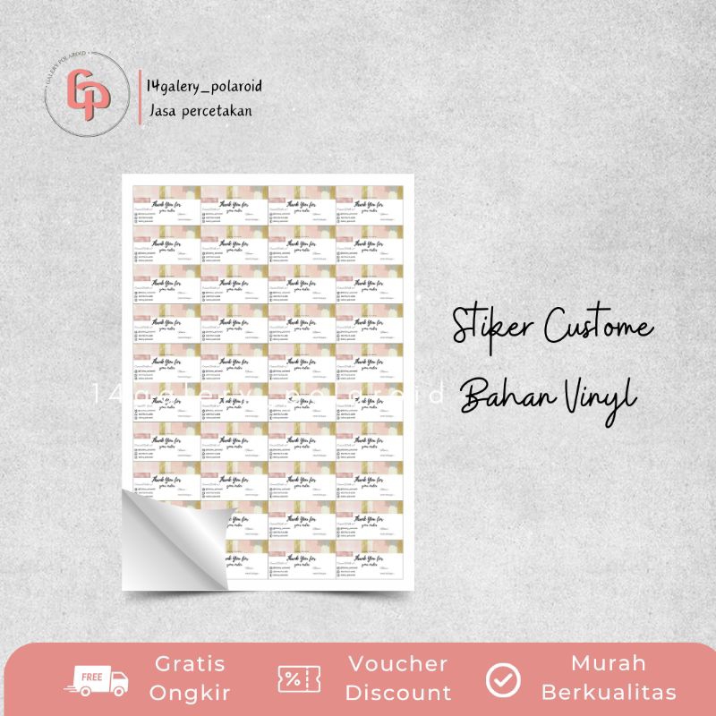 

Stiker Olshop Custome Bahan Vinyl Lebel Makanan
