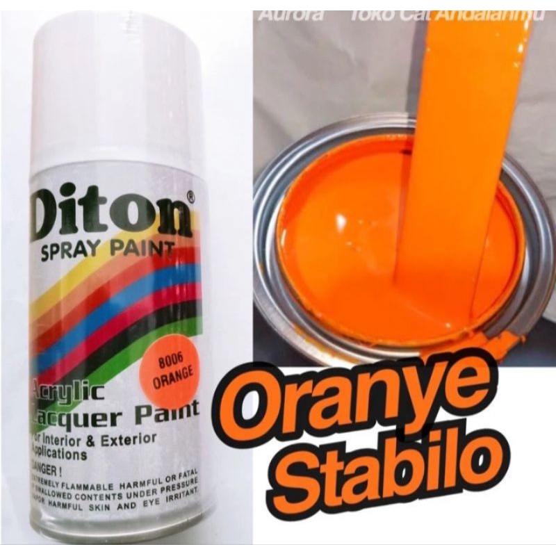Cat Pilok Diton 8006 Orange Oren Stabillo 300ml Oranye Stabilo Mengkilap Glossy Pylox