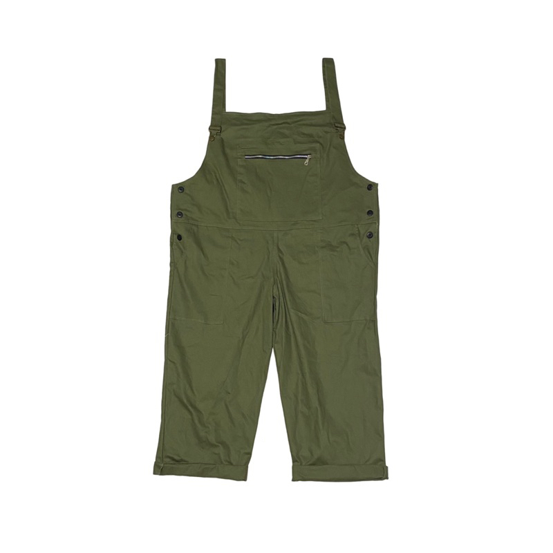 Fatgoods Baju Jumpsuit Overall Jumbo Pria Wanita Hijau Army cotton twill