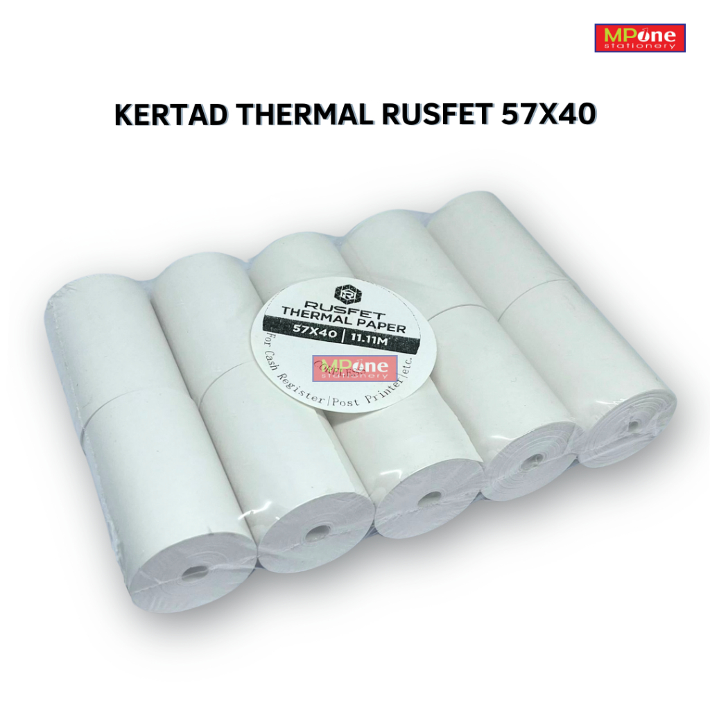 

(1PCS) Kertas Thermal Roll Rusfet 57x40 Kertas Struk Kasir