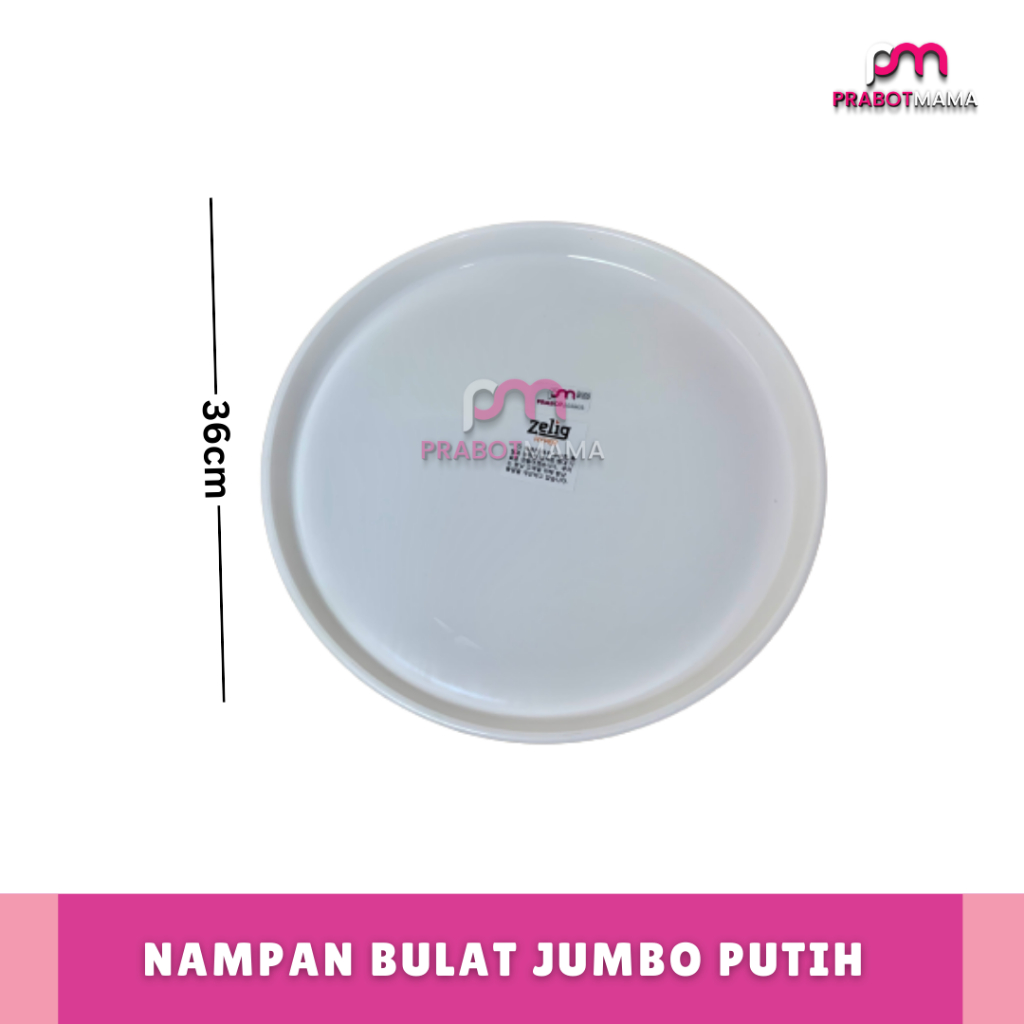Nampan Plastik Bulat Putih - PRABOTMAMA / Nampan Tampah Loyang Bulat / Nampan Tumpeng Serbaguna / Na