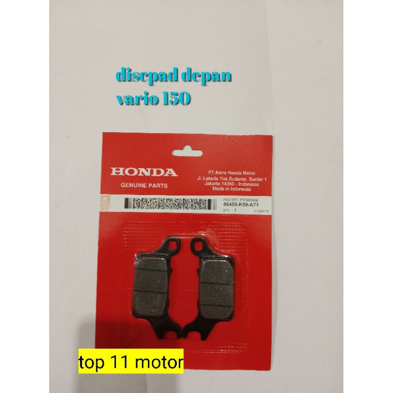 Discpad depan vario 150 / disckpad depan vario 150 led K59