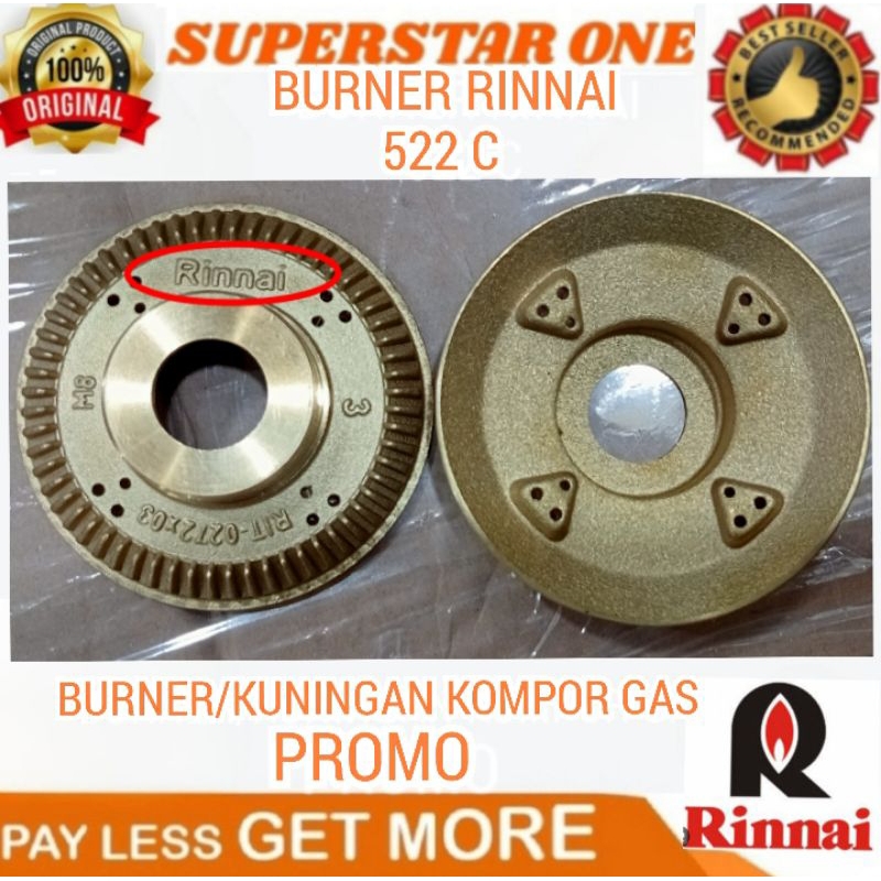 BURNER/Kuningan Rinnai 522C/522 C Kuningan kompor gas