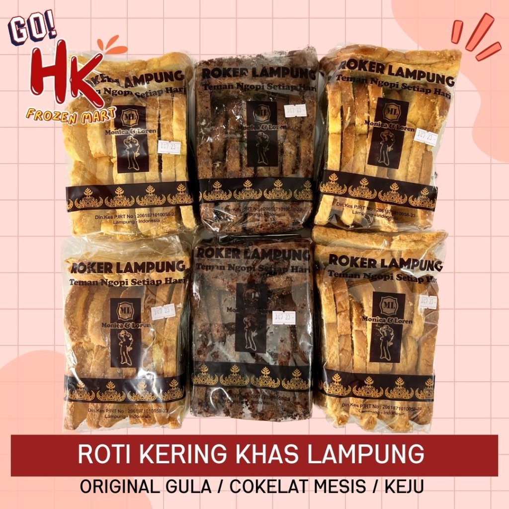 

Roker Lampung Monica Loren Original Gula Keju Cokelat Mesis roti kering oleh khas HK Frozen Mart