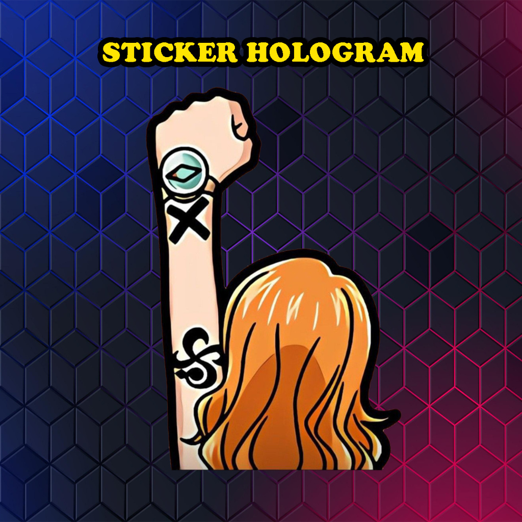 

Stiker Hologram Nami One piece ukuran 8 cm