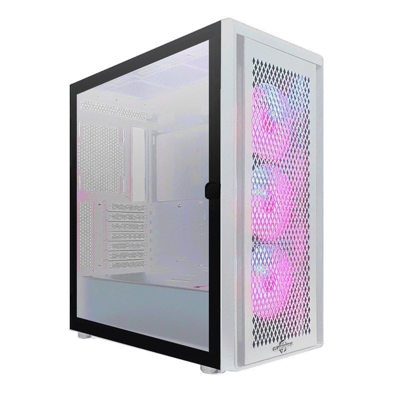CASING Cube Gaming Stalla ATX Mid Tower Case Left Side Glass Door