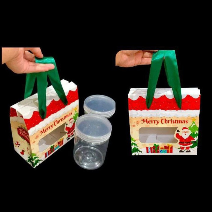 

5 pcs dus jinjng hempers natal box tenteng packaging toples nastar kue kering edisi merry christmas