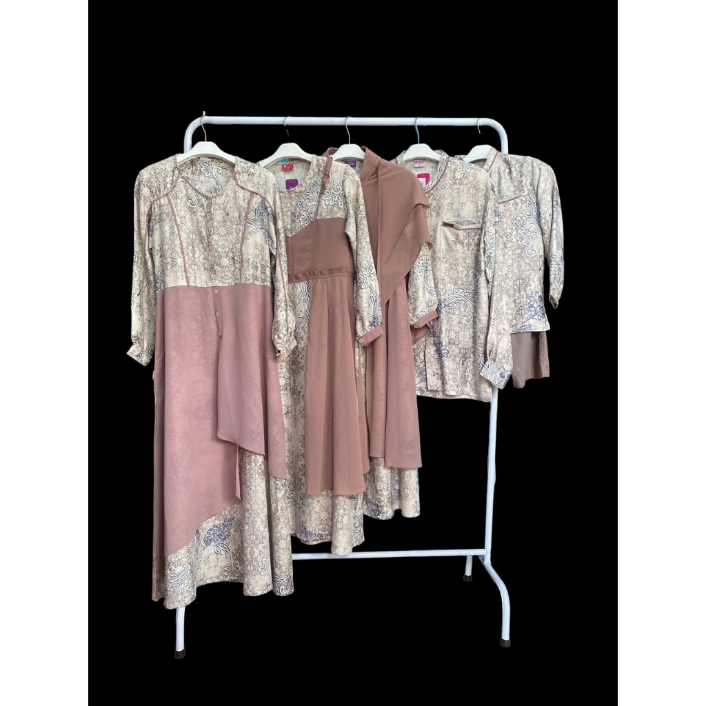 Sarimbit Keluarga Lebaran / Sarimbit Batik Rauna Shaumi Dusty / Fashion Muslim