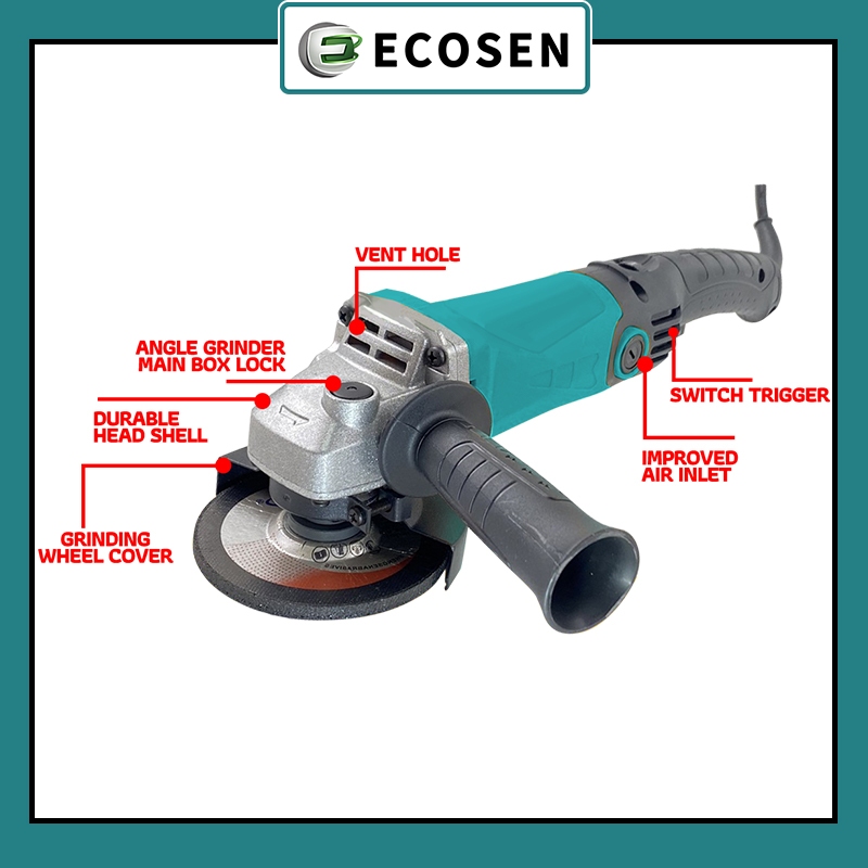 ECOSEN Mesin Gerinda Tangan 900W/Penggiling Sudut Listrik/Angle Grinder