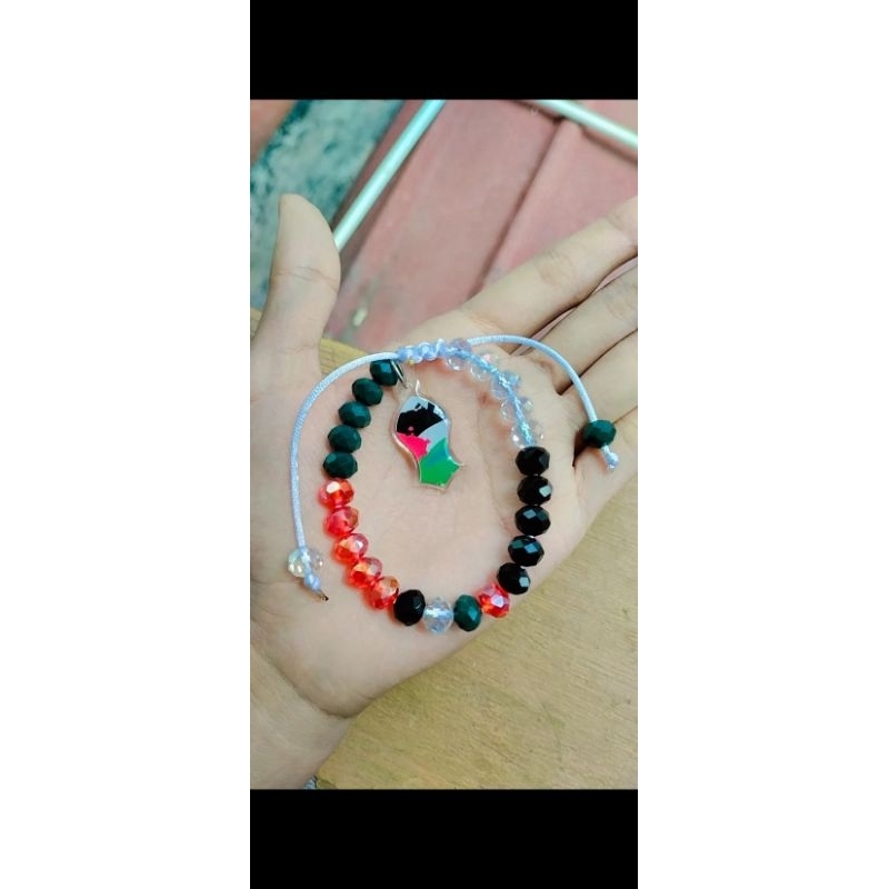 gelang palestine, gelang serut motif palestine, gelang ceko palestine