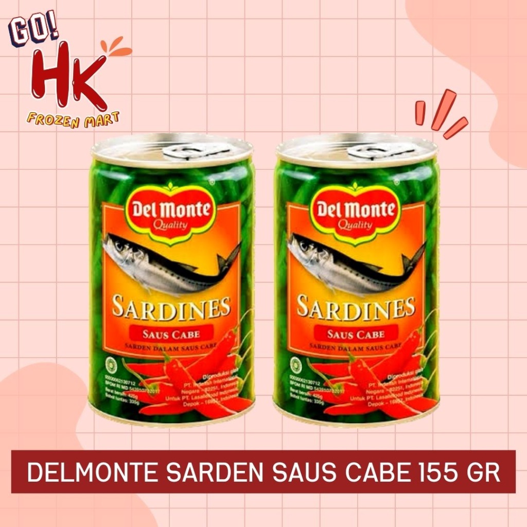 

Delmonte Sarden Cabai 155gr | ikan kaleng pedas chili botan bantan HK Frozen Mart