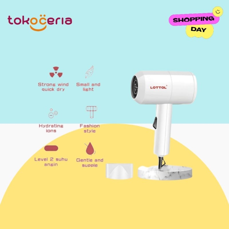 LOTTOL HAIR DRYER PORTABEL IONIC