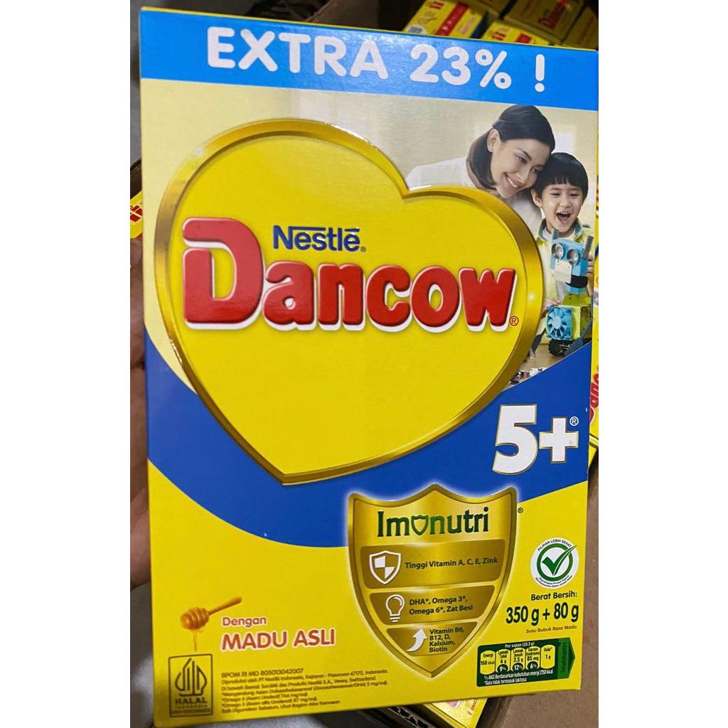 

Nestle Dancow 5+ dengan susu pertumbuhan rasa madu 5-12 tahun 350g + 80g