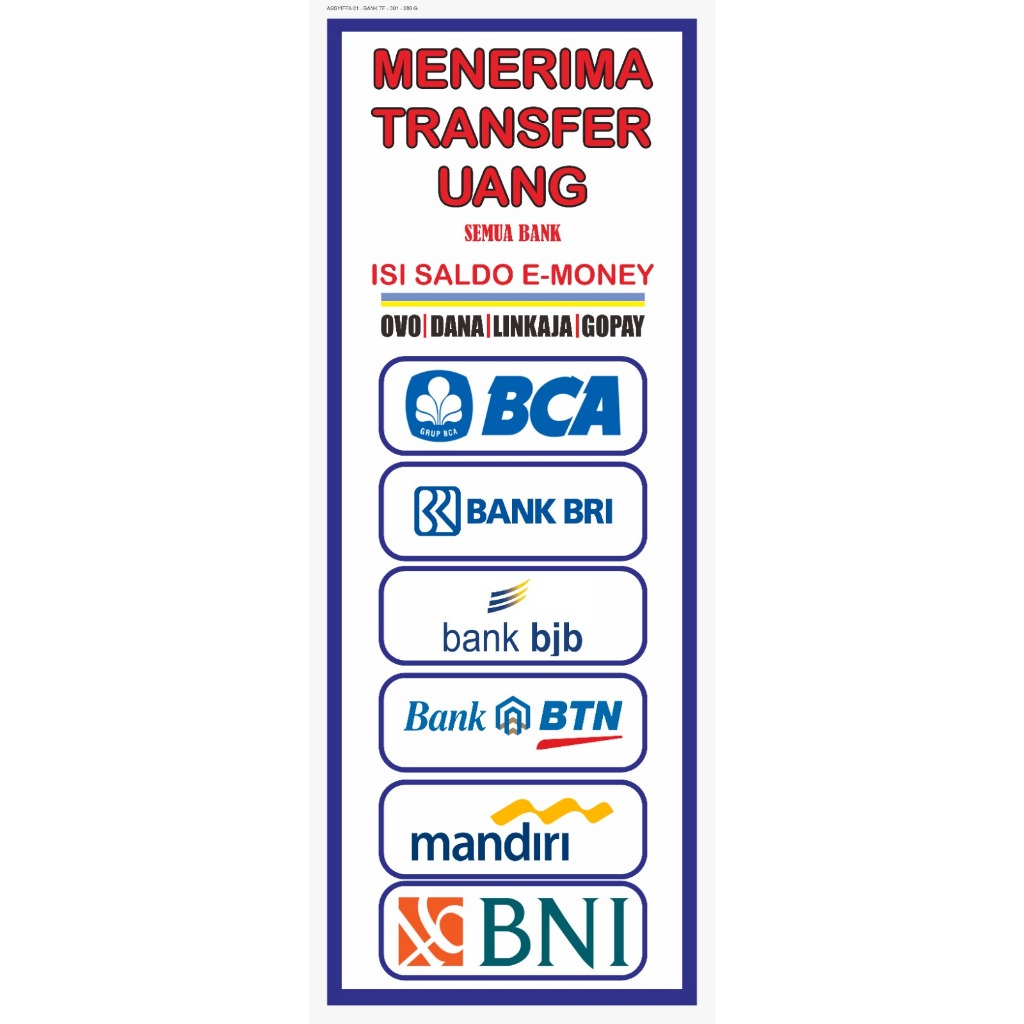 Spanduk Banner transfer uang bank