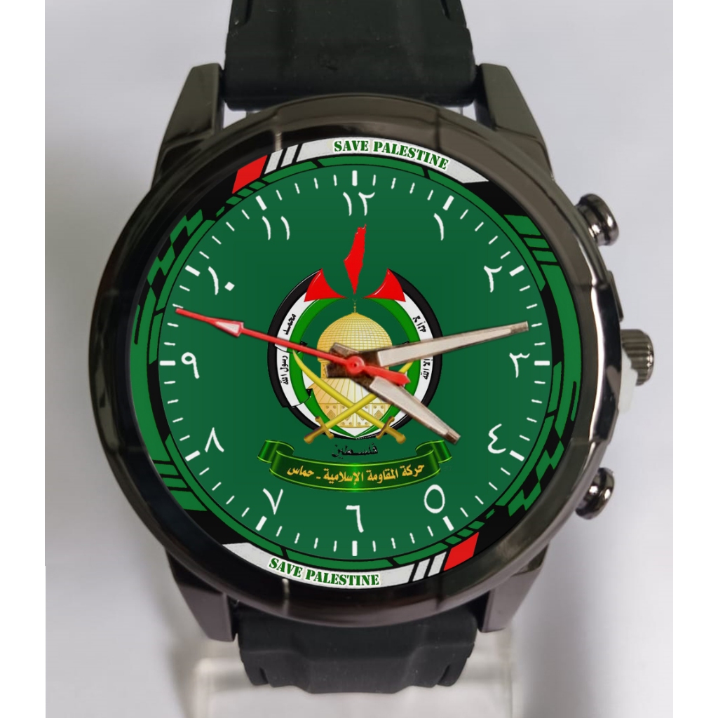 JAM TANGAN CUSTOM LOGO HAMAS PALESTINA
