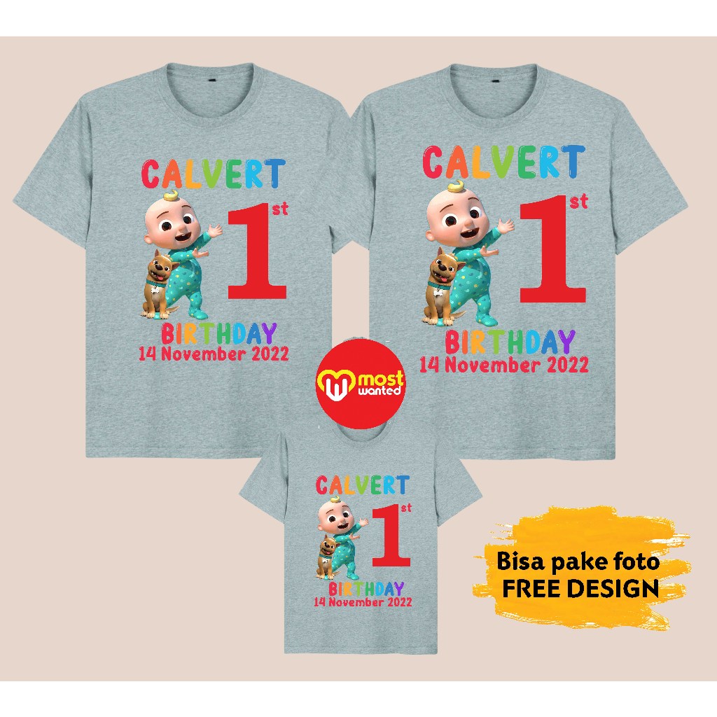 Baju Couple Keluarga Kaos Family Ulang Tahun Komunitas Kelompok Motif Cocomelon 6