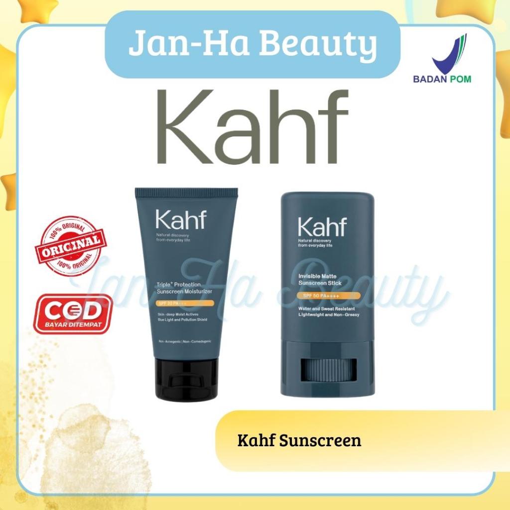 Kahf Triple+ Protection Sunscreen Moisturizer SPF 30 PA+++ 30 ml - Perawatan Wajah Sunscreen Cream Pria | Kahf Invisible Matte Sunscreen Stick SPF 50 PA++++ 22 g - Perawatan Wajah Sunscreen Stick Matte Pria