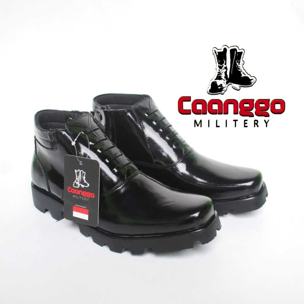 sepatu pdh kulit asli kilap tali mati sepatu pdh TNI POLRI SECURITY original caanggo