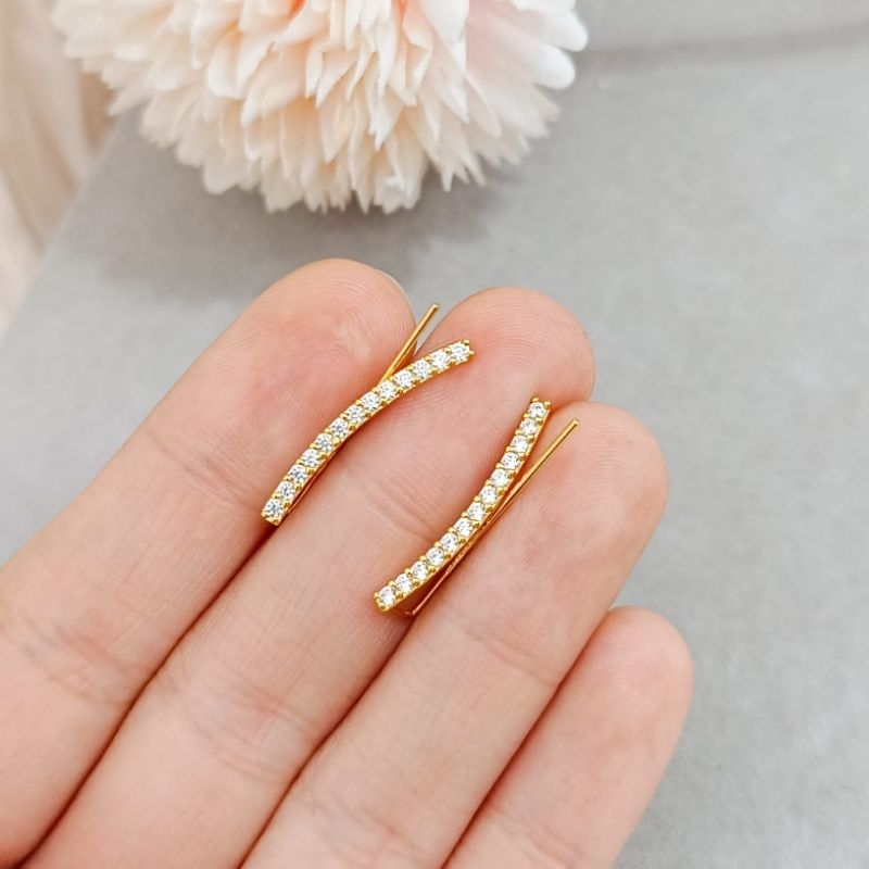 anting jepit star shine emas asli kadar 700