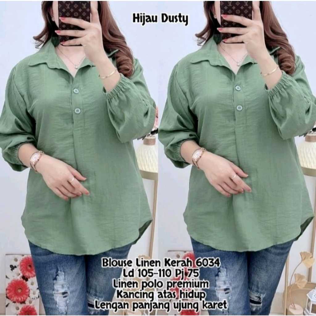 ATASAN WANITA KEMEJA BLOUSE CRINKLE AIR FLOW / PAKAIAN WANITA BAHAN TERBARU / KEMEJA WANITA POLOS KA