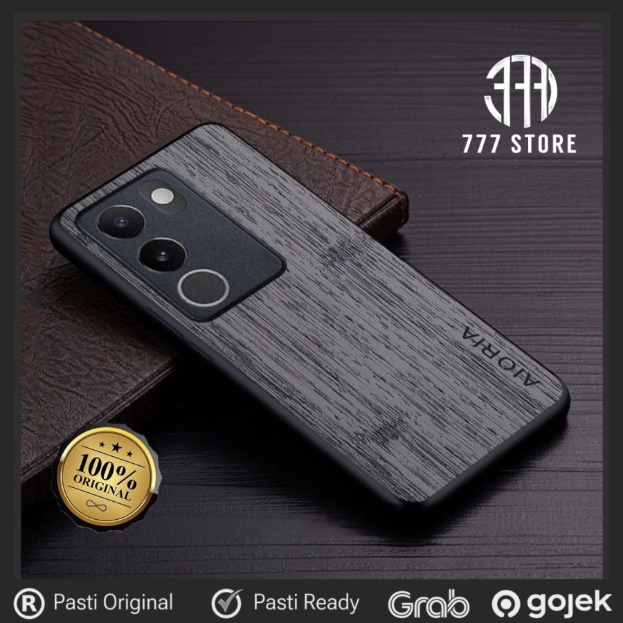 Vivo V29 | V29e 5G Case Wood Textured Original Hard Cover Soft Casing