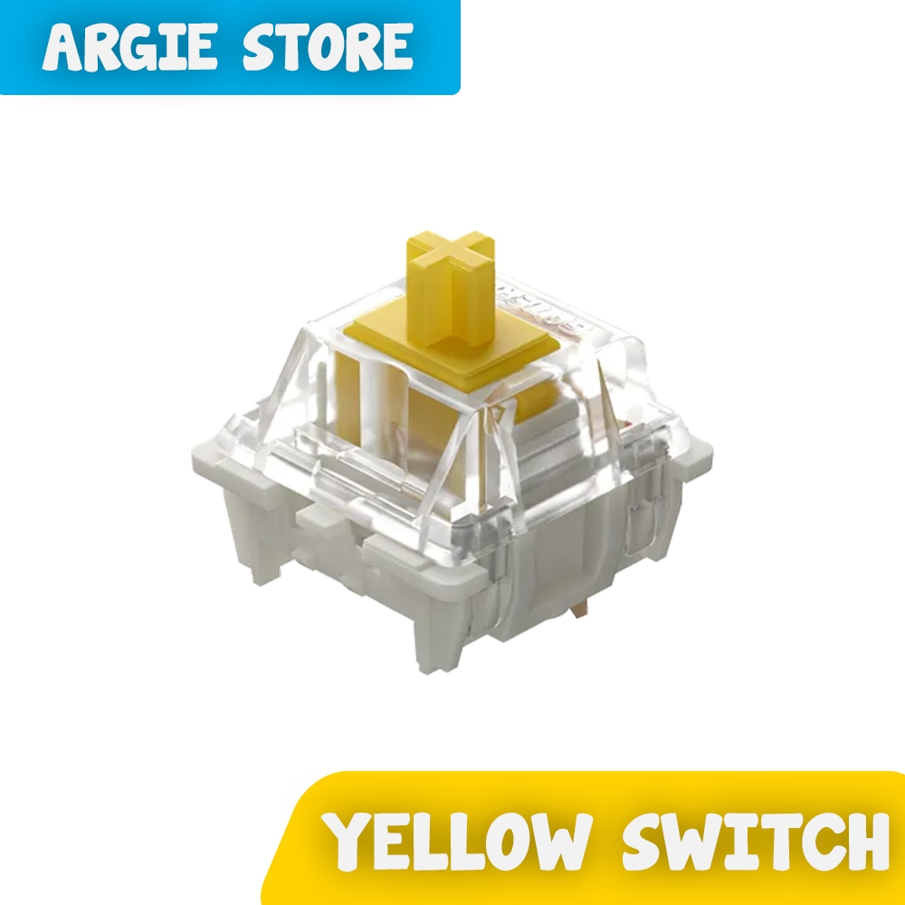 MECHANICAL SWITCH - GATERON - CLEAR YELLOW - 3 PIN - PCB MOUNT - LUBE