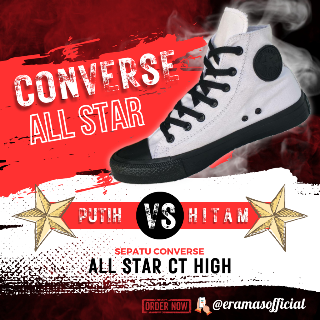 Sepatu Sneaker Converse All Star CT High Warna Putih Hitam Spatu Srpatu Seoatu Sapatu Tinggi Convers