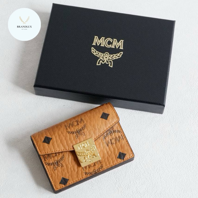MCM Patricia Card Wallet In Cognac