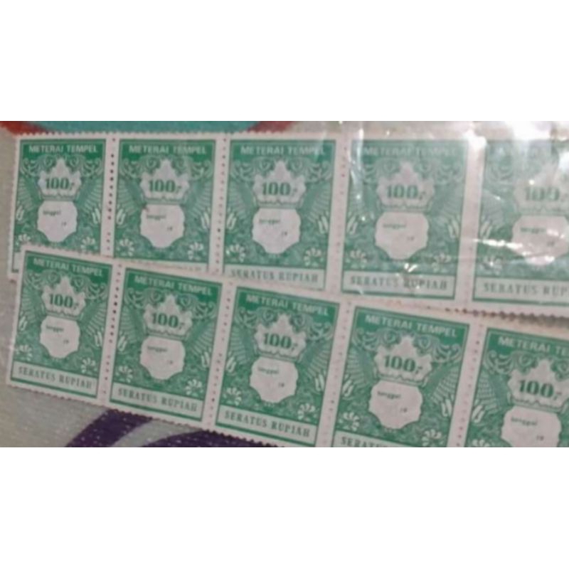 

MATERAI TEMPEL 100 RUPIAH TAHUN 1981-1985 ASLI