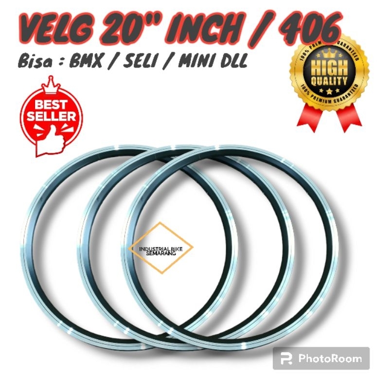 Velg Sepeda Lipat Alloy BMX Mini 20 inch Rims Seli Velg Sepeda Ukuran 20 Alumunium Double Wall 406 S