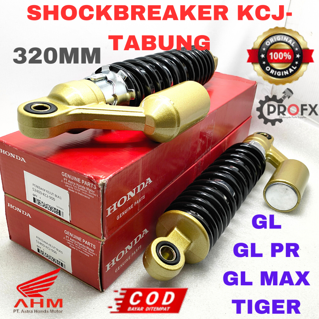 SHOCKBREAKER KCJ TABUNG HONDA TIGER GL MEGAPRO ORI ASLI AHM SHOK BELAKANG SOK BEKER UKURAN 320MM